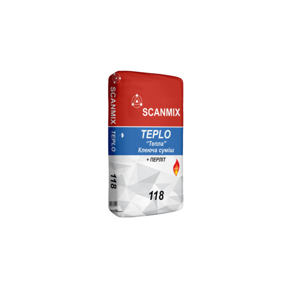 SCANMIX - 118 STANDART TEPLO Клеюча суміш для камінів та печей (до +160С) (20 кг.) (48 міш./у пал.)