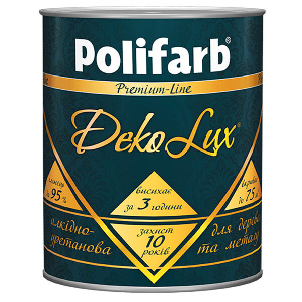 Емаль Polifarb Dekolux алкідно-уретан для дер і метал темно-корич 0,7кг
