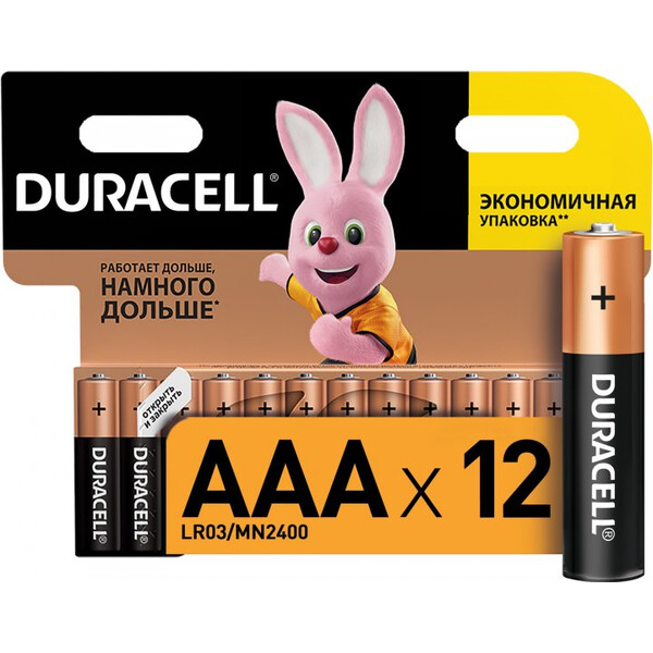 Батарейка  Duracell  AAA 2400мАч (міні пальчик)(12шт)