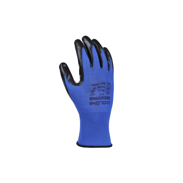 Перчатки DOLONI (4590) Синие с нитрил покрытием непол. облив D-OIL