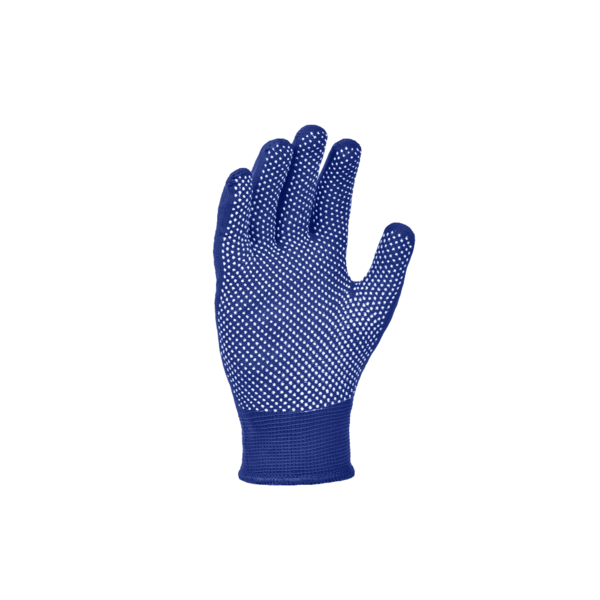 Перчатки DOLONI (4412) трикотажні сині з мікроточкою пвх 10р