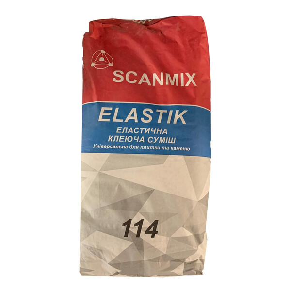 SCANMIX - Клей 114 ELASTIK (25кг) (для плитки до 100х100 еластичний) (42меш/у пал)