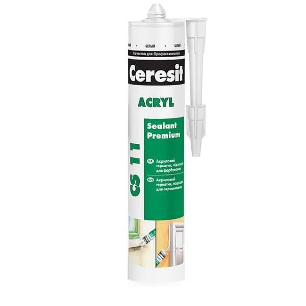 Герметик акриловий Ceresit CS11 Acril білий 280мл (12шт/уп) 2890538