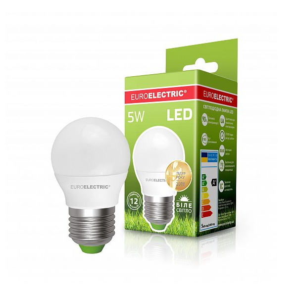 EUROELECTRIC LED Лампа G45  5W E27 4000K (100) (G45-05274EE)