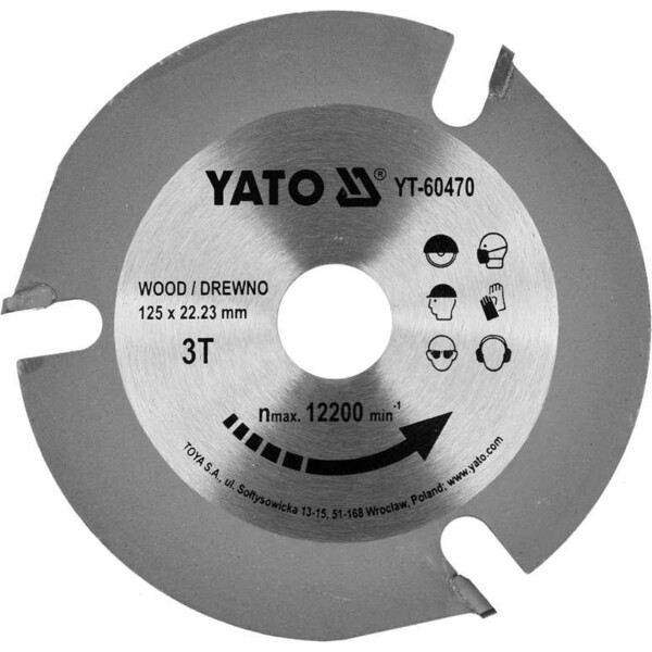 Диск пиляльний по дереву YATO 125x22,23х3,8 мм (YT-60470)
