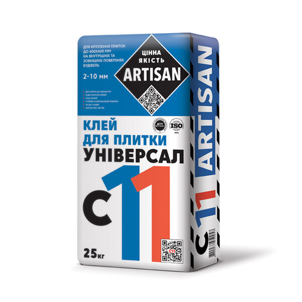 Артісан С-11 УНІВЕРСАЛ Клей для керамічної плитки (25 кг.) (42 міш./у пал.)