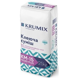 Клеюча суміш KRUMIX КМ-15 Fasad (25кг) (для армір. і прикл)(54меш/у пал)