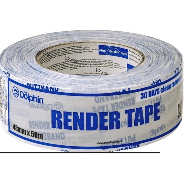 Стрічка малярна біла DOLPHIN Render Tape DT-PR для шорстких поверхонь 48мм х 50м (03-1-05-EN BDN)